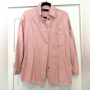 Zara size medium pink shirt jacket